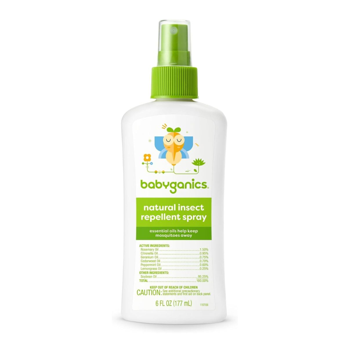 Babyganics Natural Insect Repellent Spray 6 Oz - Natural and Effective Protection