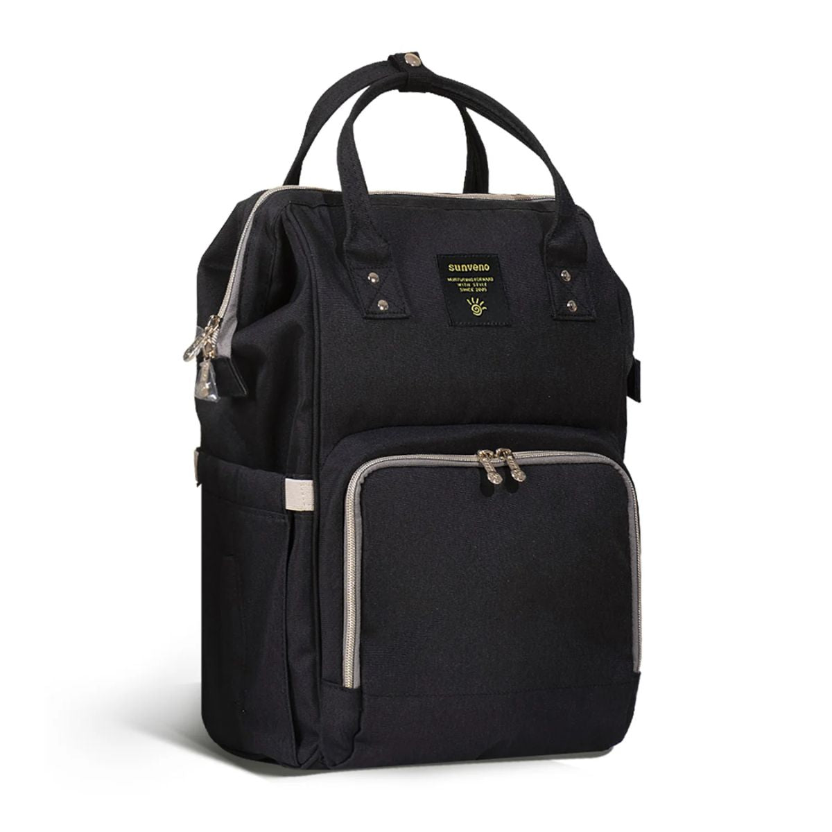 Sunveno Classic Diaper Backpack - Black - Durable and Secure Design